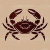 Crab Illustration in Natural Environment A realistic illustration of a crab in its natural habitat.