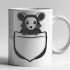 Wild Possum Illustration in Native Environment Illustrated depiction of a wild possum animal in its natural habitat.