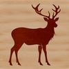 A simple vector silhouette of a deer, ideal for digital designs.