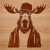 Wild Animal Silhouette with Top Hat Illustration of a wild animal wearing a hat, suitable for vector art projects.