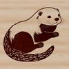 Free Vector Otter Clip Art Design An illustration of a wild otter in its natural habitat, showcasing the animal's sleek fur and agile body.