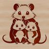Pointed Snout Wildlife Portrait A realistic illustration of a marsupial animal with a distinctive pointed snout.