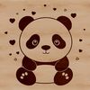 Cute Panda SVG Illustration with Heart Symbols SVG illustration of a cute panda bear with heart symbols, ideal for digital use in graphic design and crafting projects.
