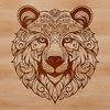 Beautiful Vector Animal Artwork An SVG vector image featuring an intricately designed bear's head.