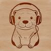 Wild animal vector illustration of an otter in a natural environment.