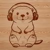An illustration of a wild otter in a natural setting.