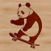 Cute Panda on a Skateboard SVG Illustration A cartoon illustration of a panda standing on a skateboard, created as a vector graphic.