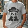 Stylized Panda Illustration in SVG Format SVG illustration of a panda wearing a hat in a stylized design suitable for cutting machines or vector art projects.