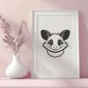 Wildlife Illustration - Possum SVG Clip Art A wildlife-inspired illustration of a possum in vector format.