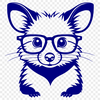 A cartoon possum wearing glasses in a stylized illustration.