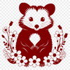 Naturalistic Possum SVG Vector Image A detailed illustration of a possum in a natural setting.
