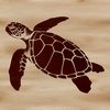 An isolated vector graphic of a sea turtle, suitable for digital design projects.