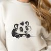 Cute Skunk Illustration Behind a Tree A black and white illustration of a skunk peeking out from behind a tree.