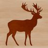A simple outline illustration of a deer in silhouette form, ideal for use as vector art in various digital designs.