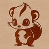 Skunk Clip Art Design A high-quality graphic representation of a wild skunk, suitable for various design applications.