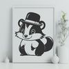Cartoon Skunk in Charming Headgear A cartoon-style illustration of a wild animal wearing a hat, created as a vector graphic in SVG format.