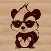 Trendy Skunk in Shades A cartoon skunk wearing trendy sunglasses, suitable for commercial or personal use in various design applications.