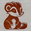 Vector Striped Animal Graphic A cartoon skunk with black and white stripes, suitable for use in graphic design projects.