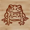 A digital illustration of a wild animal, specifically a toad, rendered in vector format.