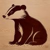 Beautiful Badger Clip Art Design SVG File A detailed illustration of a wild animal, a badger, in a vector format.