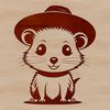 A cartoon possum wearing a hat, suitable for vector art designs.