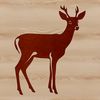 Whimsical Forest Dweller A digital illustration of a white-tailed deer standing in a forest.