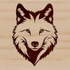 Wild Wolf Silhouette Graphic An SVG graphic of a wild animal, featuring a detailed representation of a wolf's facial features.