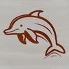 Marine Mammal Leaping Out Vector graphic representation of a marine mammal leaping out of the water.