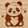 Relaxed Panda SVG Clip Art Design A black-and-white illustration of a wild animal panda in a relaxed pose.