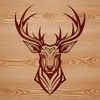 Close-up illustration of a deer's head with detailed features, suitable for vector design.
