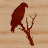 A majestic eagle perched on a branch, rendered as a vector graphic.