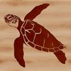 A vector illustration of a sea turtle swimming in the ocean.