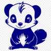 A close-up illustration of a wild skunk's face, suitable for vector design and use in various digital applications.