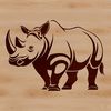 Rhinoceros in Natural Habitat SVG Clip Art SVG graphic illustration of a rhino in its natural habitat, ideal for vector designs and commercial projects.