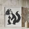 Skunk in Headphones Illustration A cartoon illustration of a skunk wearing headphones.