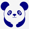Free Panda Clip Art Images A vector graphic of a panda animal with distinctive markings and fur texture.