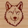 Vector Wolf Silhouette Design A vector graphic representation of a wolf's face, ideal for use in digital art, crafts, or commercial projects.