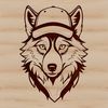 Digital Wolf Head Art A digital illustration of a wolf's head, designed as vector art for use in various creative projects.