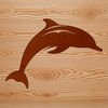 A stylized illustration of a dolphin in various poses, suitable for vector art design.