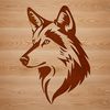 Outline Wolf Profile SVG Illustration An outline vector image of a wolf's profile, suitable for use in digital design projects.