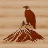 A majestic eagle perched on a branch, illustrated as a vector graphic.