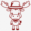 Antlered Brown Beast SVG File A large, brown, wild animal with antlers, illustrated in vector format.