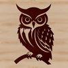 Realistic illustration of a perched owl, suitable for vector design projects.