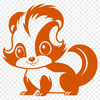 Cute Stylized Skunk SVG Icon A stylized illustration of a skunk, suitable for vector graphics.