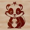 Forest Creature Clip Art A skunk with black and white markings stands on its hind legs in a forest setting.