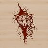 Ocelot Face Vector Graphic An SVG graphic of an ocelot's face, showcasing its sharp features and agile appearance in a detailed, high-resolution design.