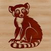 A colorful illustration of a lemur in its natural habitat.
