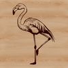Unique Pink Bird SVG Illustration A pink bird with long legs and neck standing in shallow water.