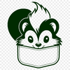 Wild Skunk Illustration in Black and White A detailed illustration of a wild skunk in black and white.