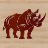 African Rhinoceros Illustration A close-up illustration of a rhino's face with distinctive horns and texture.